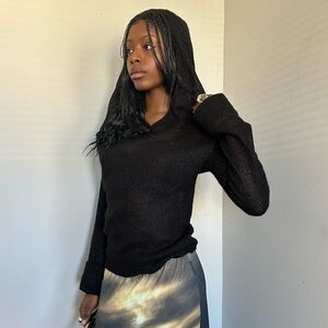 PLEIN SUD MOHAIR BLEND HOODED SWEATER